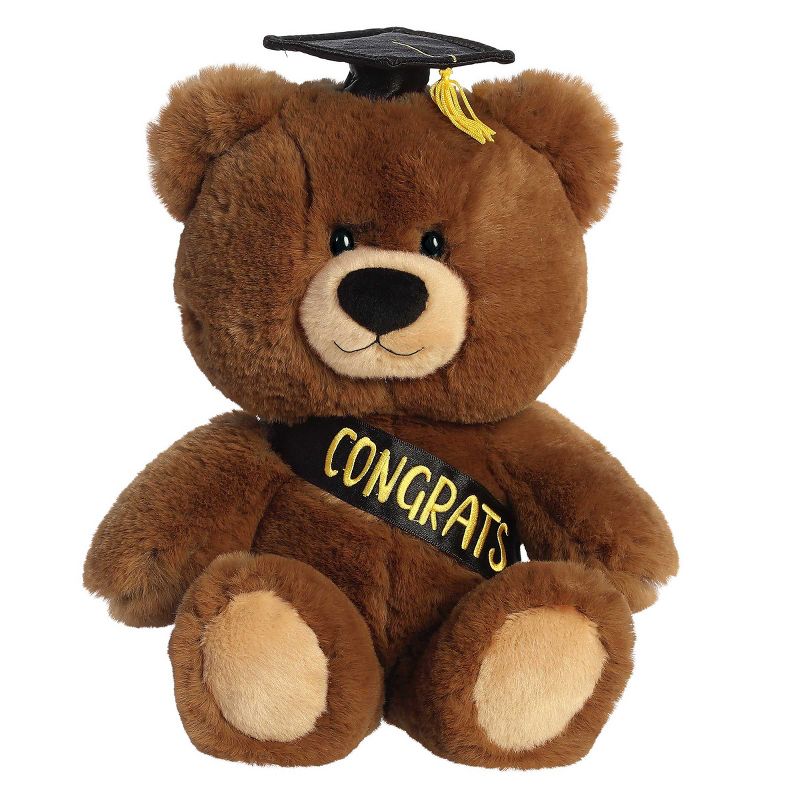 Aurora Graduation 10.5" Hugga-Wug Bear Brown Stuffed Animal, 1 of 6