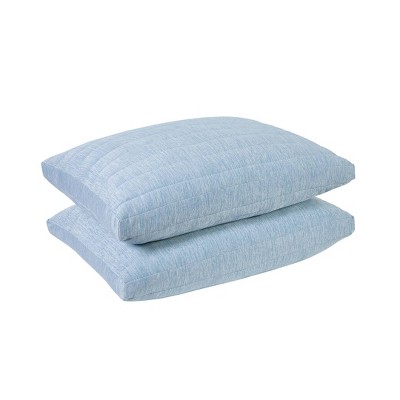 Jumbo Blue Quilted Cooling Hypoallergenic Pillow Set