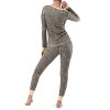 Fruit of the Loom Women's and Plus Thermal Long Underwear Henley Top and Pant Set - 3 of 4
