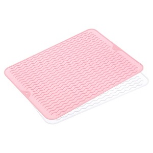 Unique Bargains Silicone Non-Slip Heat Resistant Durable Dish Drying Mat 2 Pcs - 1 of 3