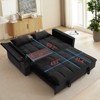 MAYEERTY 55.5" 3-in-1 Foldable Sofa Bed, Modern Velvet Double Sofa with Adjustable Back Storage Bag and Pillow Hidden Living Room Laptop Desk Black - 4 of 4
