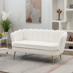 Mlmh & Kngwa 59"W Upholstered Loveseat, Modern 2-Seater Small Sofa Couch with Metal Legs - 1 of 4