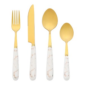 REGALWOVEN 24 Piece Stainless Steel Floral Flatware Set Silverware Set for 6 - 1 of 4