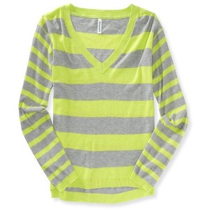 Aeropostale Womens Striped V Neck Knit Sweater - 1 of 1