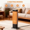 FONTOI 23" Oscillating Ceramic Tower Indoor Space Heater for Home with Thermostat ECO Mode, 12H Timer Safety Protection Winter, Silver, - 2 of 4