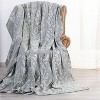 3 Layers Cotton Muslin Bed Blanket, Breathable Thermal Yarn Dyed Blanket - NTBAY - 4 of 4