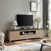 58 Inches Modern TV Stand, Led Lights Television Entertainment Center, Wood TV Stand Fit Up To 80 Inches TV-Cuddlewood - 2 of 4