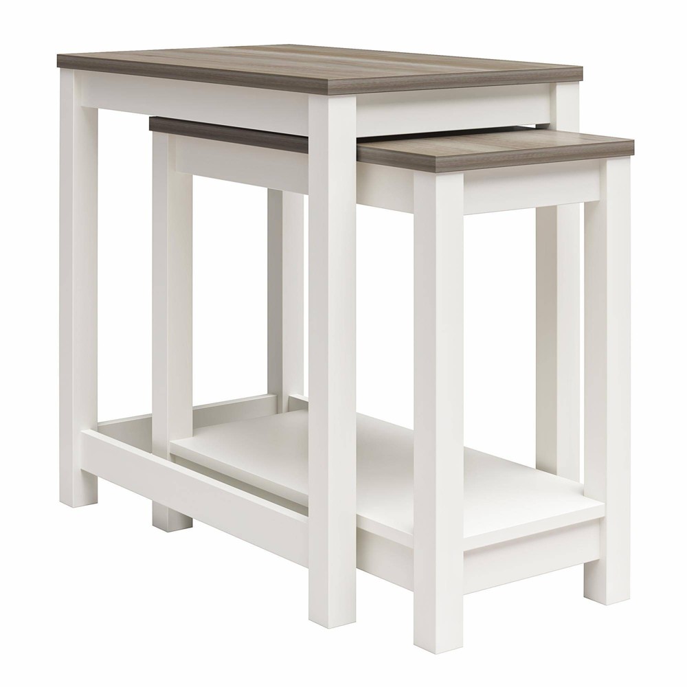 Photos - Other Furniture 2pc Sandlin Nesting Table Set White - Room & Joy