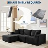 Coucheta 109" Cloud Sofa L-Shaped Sectional, Frameless Couch & ,Skin-Friendly Corduroy Fabric for Living Room, Left/Right Facing Chaise - 4 of 4