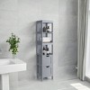 Maximize Corner Space Slimline Bathroom Floor Cabinet with Drawers and Open Shelves - 2 of 3