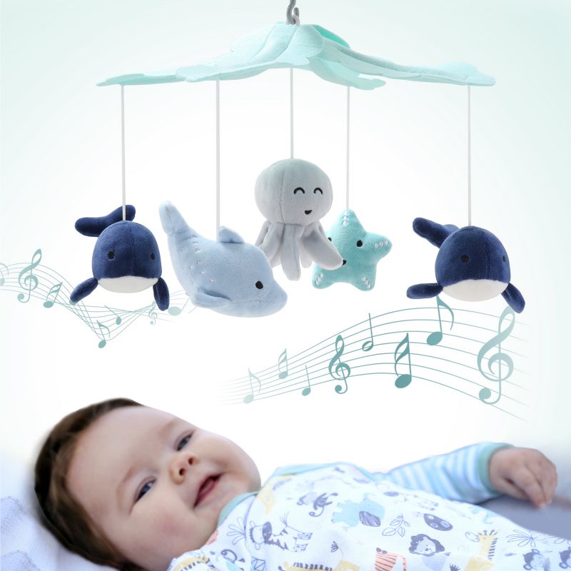 The Peanutshell Baby Musical Crib Mobile - Sealife, 6 of 7