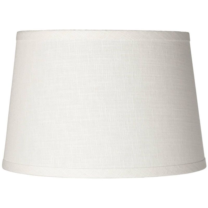 Springcrest Set of 2 White Small Hardback Drum Lamp Shades 10" Top x 12" Bottom x 8" High (Spider) Replacement with Harp and Finial, 6 of 9