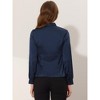 INSPIRE CHIC Women's Satin Bow Tie Neck Solid Work Office Blouse - 3 of 4