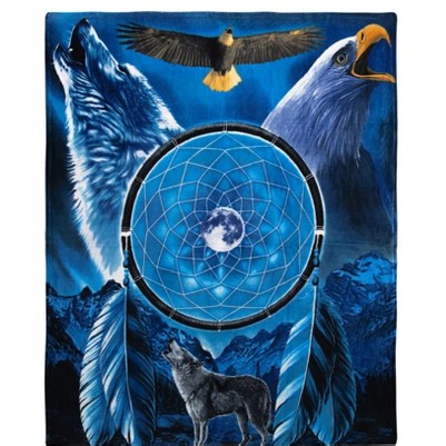 wolf and bald eagle dreamcatcher
