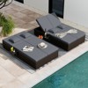 Gymax Patio Daybed PE Wicker Double Chaise Lounge w/ Adjustable Backrests Outdoor Gray - 3 of 4