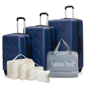 Kumasinova 8Pcs Hardshell Luggage Set,Lightweight ABS Suitcases with Travel Bag&4 Storage Set,Airline-Approved Spinner Suitcase,20/24/28" - 1 of 4