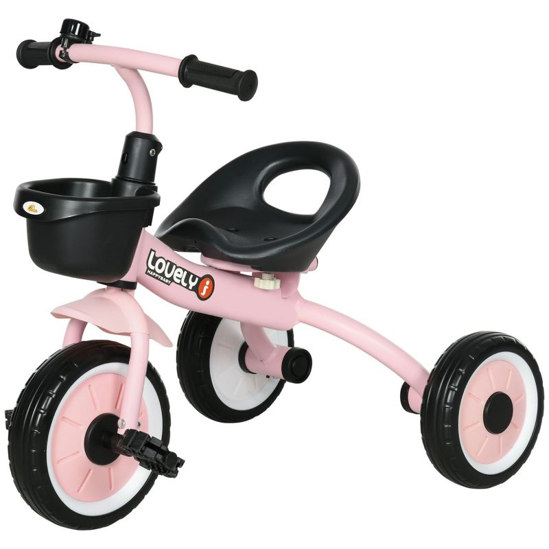 Qaba Tricycle for Toddlers Age 2-5 with Adjustable Seat, Toddler Bike for Children with Basket, Bell, 4 of 7