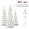 Best Choice Products Set of 3 XL Pre-Lit Hand-Painted Ceramic Tabletop Christmas Trees w/Warm White Lights  White - 4 of 4