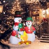 Whisen 5FT Christmas Inflatables Snowman Family Roasting Marshmallows around Campfire, with Built-in LED Lights - Multicolor - 2 of 4