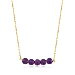 Ross-Simons 3.10 ct. t.w. Amethyst Bead Necklace in 14kt Yellow Gold Size 16 - 1 of 2