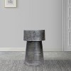 Royal Hampton Vintage Accent Side Table with 15.5 Inch Round Top and Cast Aluminum Drum Base - 3 of 4