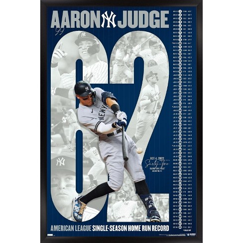 Trends International Mlb New York Yankees - Aaron Judge 2022 Al  Single-season Home Run Record Framed Wall Poster Prints Black Framed  Version 14.725 X : Target