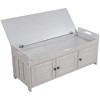 NicBex Modern 43.5" Storage Bench with 3 Shutter-Shaped Doors for Living Room and Entryway - 4 of 4