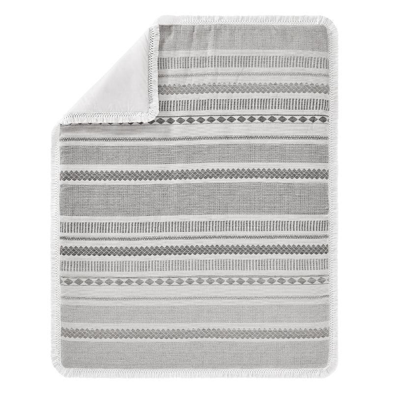Sweet Jojo Designs Boy or Girl Gender Neutral Baby Crib Bedding Set - Boho Jacquard Grey and White 4pc, 4 of 8