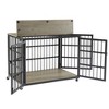 Dog Crate With Side Openings, 4 Wheels Heavy Duty Wooden Pet House Cage, Indoor Kennel Furniture For Small, Medium And Large Dogs - 4 of 4