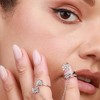 SOHI Women's Crystal Silver Floral Nail Ring - 4 of 4