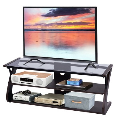 Costway 3-Tier Tempered Glass Top TV Stand Entertainment Center Media Console Furniture