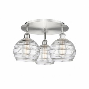 Athens Deco Swirl - 3 Light Flush Mount In Industrial Style-10.38 Inches Tall and 19.75 Inches Wide - 1 of 1