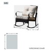 Moda Furnishings W25 In. Outdoor Metal Wicker Rocking Chair With Beige Cushions - 3 of 4