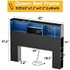 PAKASEPT Queen Headboard Only, Stylish Bookcase Headboard with Charging Station & LED, 4-Tier Headboard and Side Storage - 2 of 4
