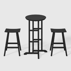 WestinTrends Malibu All Weather Hdpe Outdoor Patio Bar Height Bistro Set (3-piece) - 1 of 4