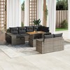 vidaXL 11 Piece Patio Sofa Set with Cushions Gray Poly Rattan - 2 of 4