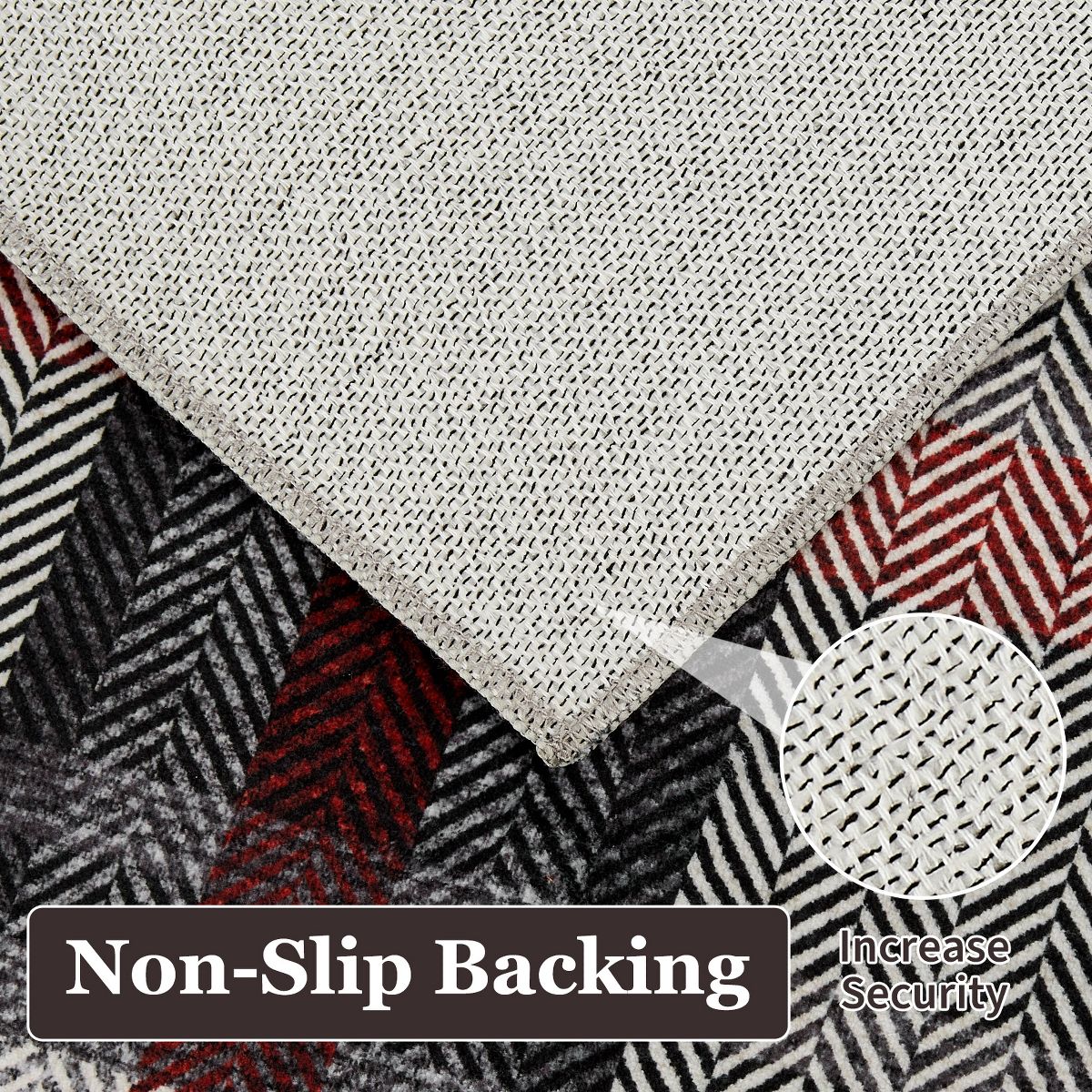 Garvee Washable Soft Patchwork Area Rug, Geometric Non-Slip Stain Resistant Floor Carpet Bedroom Living Office - thumbnail 8