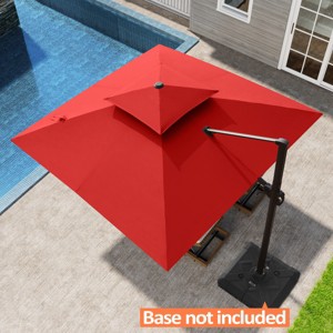 Pellebant 10FT Square Adjustable Offset Cantilever Hanging Patio Umbrella - 1 of 4