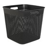 Life Story Extra Large Storage Basket, Decorative Plastic Home Organizer, Lightweight Versatile Tub with Built-In Handles, 26 Quart, Black, 4 Pack - 2 of 3