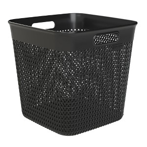 Life Story Extra Large Storage Basket, Decorative Plastic Home Organizer, Lightweight Versatile Tub with Built-In Handles, 26 Quart, Black - 1 of 2