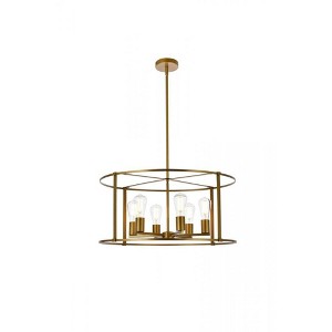 Elegant Lighting Agnys 6 lights pendant in brass - 1 of 4
