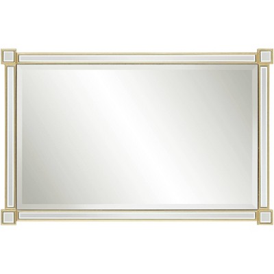 Gabriella Rectangular Gold Leaf Wood Vanity Mirror