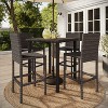 Martha Stewart Bedford 5-Piece Indoor-Outdoor Bar Set with 4 Patio Bar Stools and Bar Height Table with Engineered Wood Top in Rattan Wicker - 2 of 4