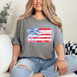Simply Sage Market Watercolor Flag Coquette Garment Dyed Tee - 1 of 4