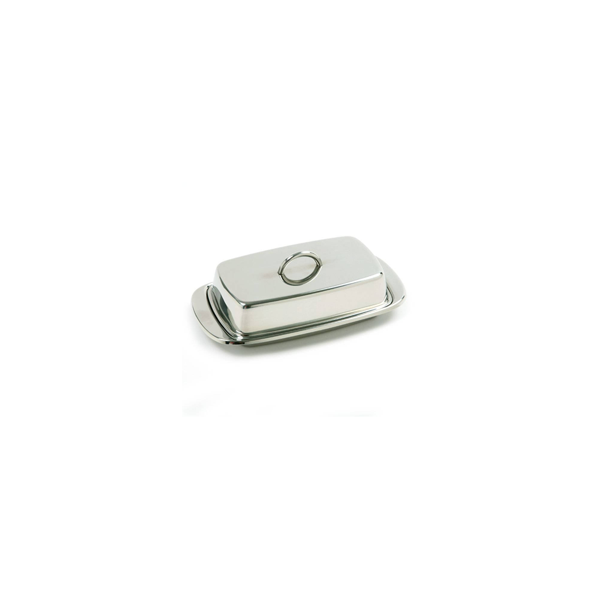 Norpro Durable Stainless Steel Double Wide Covered Butter Dish with Lid 1-pack