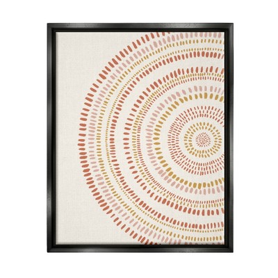 Stupell Industries Boho Circle Striped Pattern Abstract Red Yellow Tones