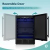 EUHOMY 5 cu. ft./180 Cans Beverage Refrigerator, Undercounter Portable Fridge with Removable Shelves & LED Light, Stainless Steel, Black - 3 of 4