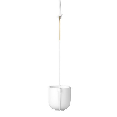 White Ceramic Bowl-Shaped Hanging Planter