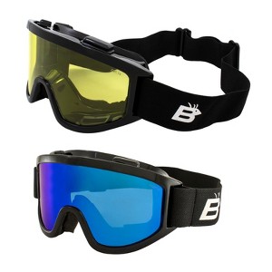 2 Pairs of Birdz Eyewear Vulture Safety Goggles with Yellow, Blue Mirror Lenses - 1 of 4