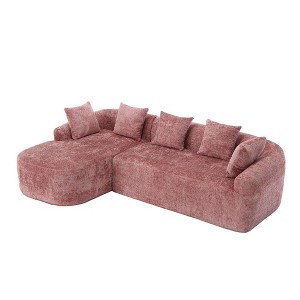 NicBex L-Shaped Modular Sectional Sofa,3-Seat Boucle Couch with Chaise and 5 Pillows for Living Room,Apartment,Office - 1 of 4